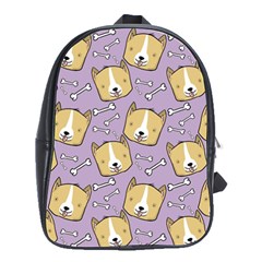 Corgi Pattern School Bag (large) by Sudhe