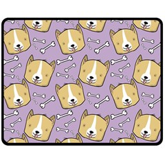 Corgi Pattern Double Sided Fleece Blanket (medium)  by Sudhe