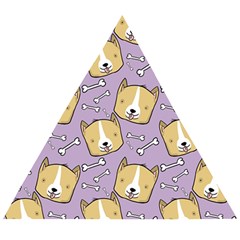 Corgi Pattern Wooden Puzzle Triangle