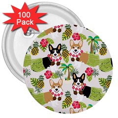 Corgis Pattern 3  Buttons (100 Pack)  by Sudhe