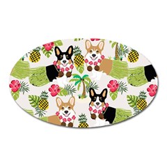 Corgis Pattern Oval Magnet by Sudhe