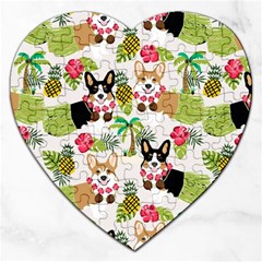 Corgis Pattern Jigsaw Puzzle (heart) by Sudhe