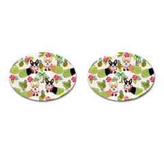 Corgis Pattern Cufflinks (oval) by Sudhe