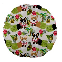 Corgis Pattern Large 18  Premium Flano Round Cushions by Sudhe