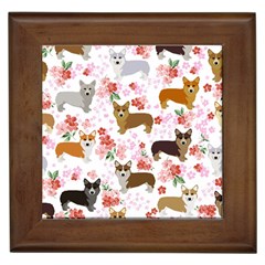 Corgis Corgi Pattern Framed Tile by Sudhe