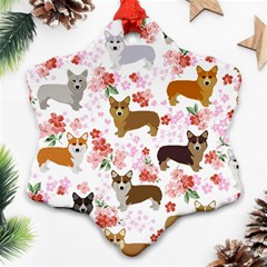 Corgis Corgi Pattern Ornament (snowflake) by Sudhe