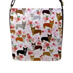 Corgis Corgi Pattern Flap Closure Messenger Bag (l) by Sudhe