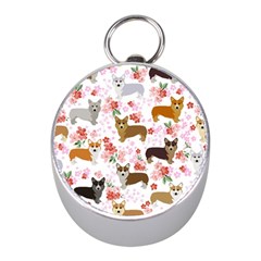 Corgis Corgi Pattern Mini Silver Compasses by Sudhe