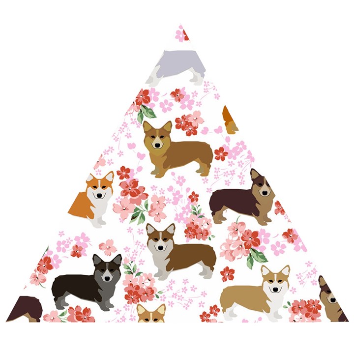 Corgis Corgi Pattern Wooden Puzzle Triangle