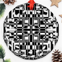 Bw 2 Ornament (round Filigree) by ArtworkByPatrick