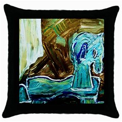 Wood Horsey-1-1 Throw Pillow Case (black) by bestdesignintheworld