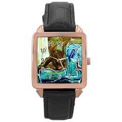 Wood Horsey-1-1 Rose Gold Leather Watch  by bestdesignintheworld