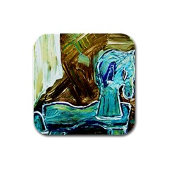 Wood Horsey-1-1 Rubber Square Coaster (4 Pack)  by bestdesignintheworld