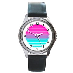 Portable Network Graphics Round Metal Watch by Sudhe