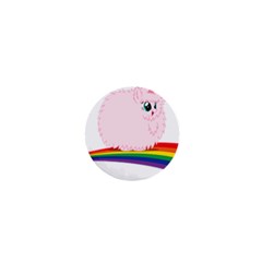 Pink Fluffy Unicorns Dancing On Rainbows Drawing 1  Mini Magnets by Sudhe