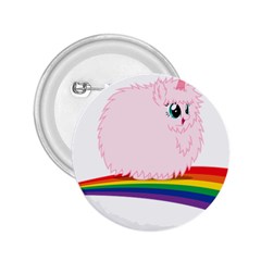 Pink Fluffy Unicorns Dancing On Rainbows Drawing 2 25  Buttons by Sudhe