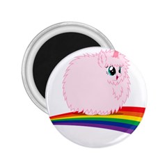 Pink Fluffy Unicorns Dancing On Rainbows Drawing 2 25  Magnets by Sudhe