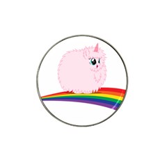 Pink Fluffy Unicorns Dancing On Rainbows Drawing Hat Clip Ball Marker (4 Pack) by Sudhe