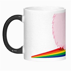 Pink Fluffy Unicorns Dancing On Rainbows Drawing Morph Mugs by Sudhe