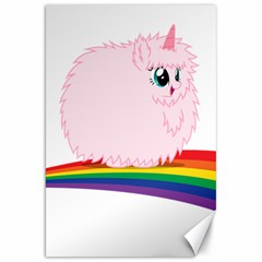 Pink Fluffy Unicorns Dancing On Rainbows Drawing Canvas 20  X 30  by Sudhe