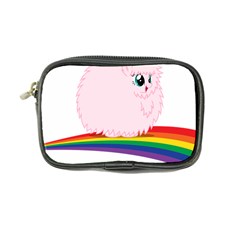 Pink Fluffy Unicorns Dancing On Rainbows Drawing Coin Purse by Sudhe