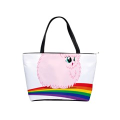 Pink Fluffy Unicorns Dancing On Rainbows Drawing Classic Shoulder Handbag by Sudhe