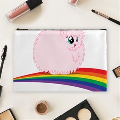 Pink Fluffy Unicorns Dancing On Rainbows Drawing Cosmetic Bag (large) by Sudhe