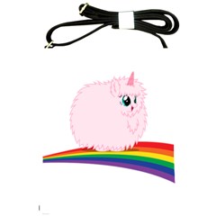 Pink Fluffy Unicorns Dancing On Rainbows Drawing Shoulder Sling Bag by Sudhe