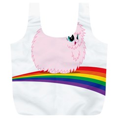 Pink Fluffy Unicorns Dancing On Rainbows Drawing Full Print Recycle Bag (xl) by Sudhe