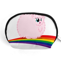 Pink Fluffy Unicorns Dancing On Rainbows Drawing Accessory Pouch (medium) by Sudhe