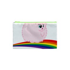 Pink Fluffy Unicorns Dancing On Rainbows Drawing Cosmetic Bag (xs) by Sudhe