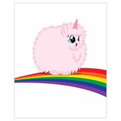 Pink Fluffy Unicorns Dancing On Rainbows Drawing Drawstring Bag (small) by Sudhe