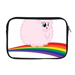 Pink Fluffy Unicorns Dancing On Rainbows Drawing Apple Macbook Pro 17  Zipper Case by Sudhe