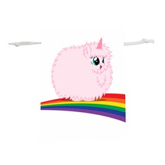 Pink Fluffy Unicorns Dancing On Rainbows Drawing Lightweight Drawstring Pouch (s) by Sudhe