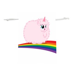 Pink Fluffy Unicorns Dancing On Rainbows Drawing Lightweight Drawstring Pouch (l) by Sudhe