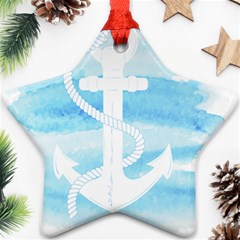 Anchor Watercolor Painting Blue Ornament (star) by Sudhe