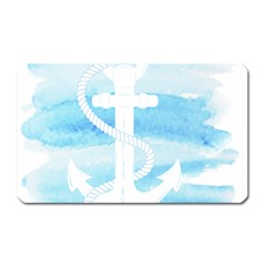 Anchor Watercolor Painting Blue Magnet (rectangular) by Sudhe