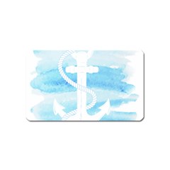 Anchor Watercolor Painting Blue Magnet (name Card) by Sudhe