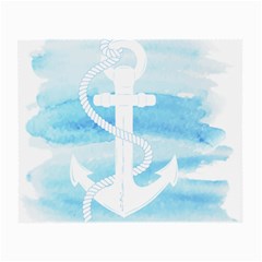 Anchor Watercolor Painting Blue Small Glasses Cloth by Sudhe