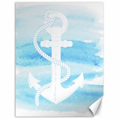 Anchor Watercolor Painting Blue Canvas 18  X 24  by Sudhe