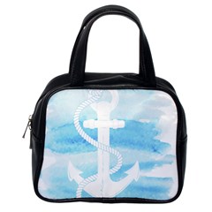 Anchor Watercolor Painting Blue Classic Handbag (one Side) by Sudhe