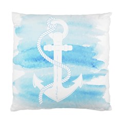 Anchor Watercolor Painting Blue Standard Cushion Case (one Side) by Sudhe