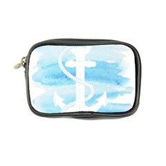 Anchor Watercolor Painting Blue Coin Purse by Sudhe