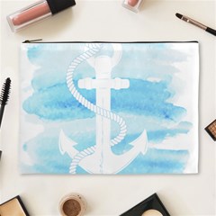 Anchor Watercolor Painting Blue Cosmetic Bag (xl) by Sudhe