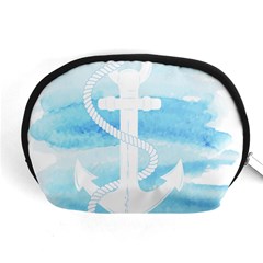 Anchor Watercolor Painting Blue Accessory Pouch (medium) by Sudhe