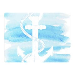 Anchor Watercolor Painting Blue Double Sided Flano Blanket (mini)  by Sudhe