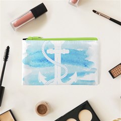 Anchor Watercolor Painting Blue Cosmetic Bag (xs) by Sudhe