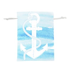 Anchor Watercolor Painting Blue Lightweight Drawstring Pouch (s) by Sudhe