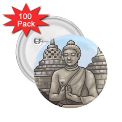 Borobudur Temple 2 25  Buttons (100 Pack)  by Sudhe