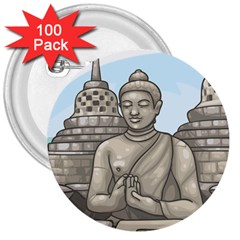 Borobudur Temple 3  Buttons (100 Pack)  by Sudhe